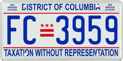 DC license plate FC3959