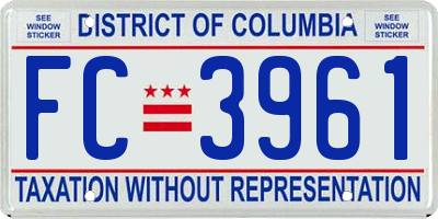 DC license plate FC3961