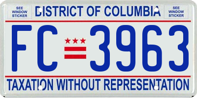 DC license plate FC3963