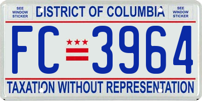 DC license plate FC3964