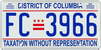 DC license plate FC3966