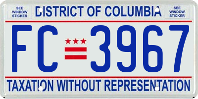 DC license plate FC3967