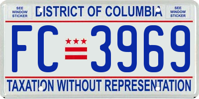 DC license plate FC3969