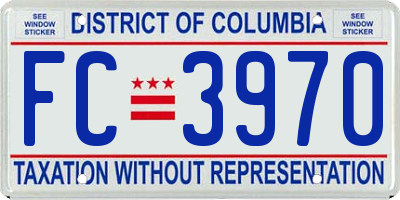 DC license plate FC3970