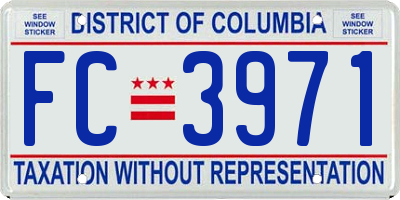 DC license plate FC3971