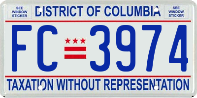 DC license plate FC3974