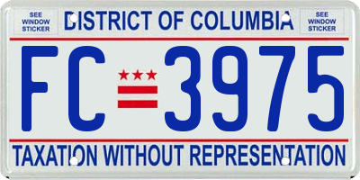 DC license plate FC3975