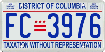 DC license plate FC3976