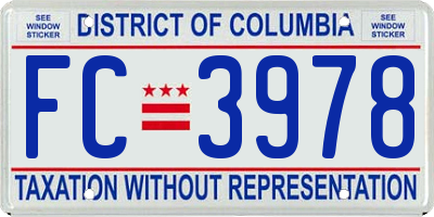 DC license plate FC3978