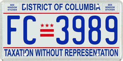 DC license plate FC3989