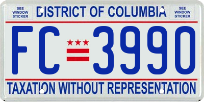 DC license plate FC3990