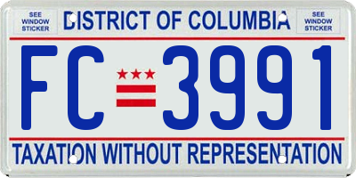 DC license plate FC3991