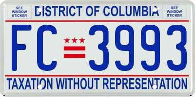 DC license plate FC3993