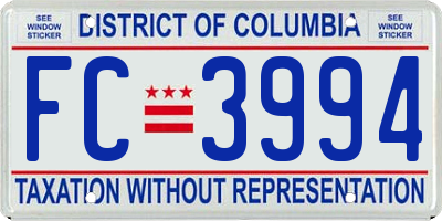 DC license plate FC3994