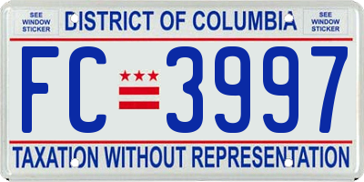 DC license plate FC3997