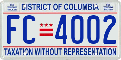 DC license plate FC4002