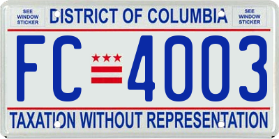 DC license plate FC4003