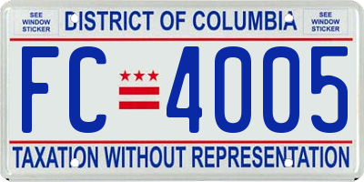 DC license plate FC4005