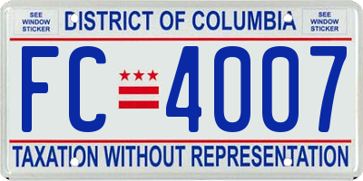 DC license plate FC4007