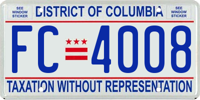 DC license plate FC4008