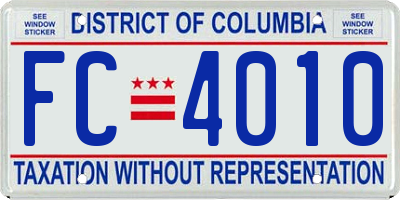 DC license plate FC4010