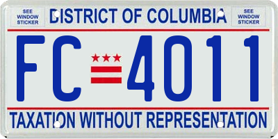 DC license plate FC4011