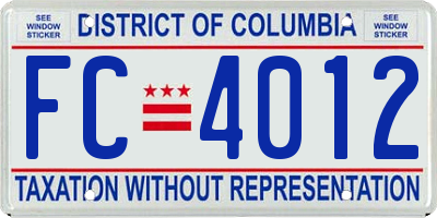 DC license plate FC4012