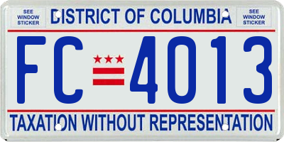 DC license plate FC4013