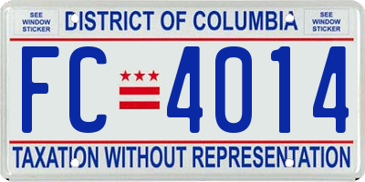 DC license plate FC4014