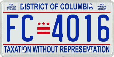 DC license plate FC4016