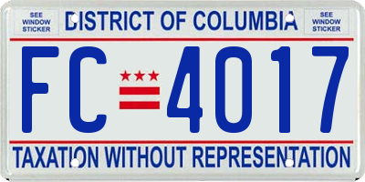 DC license plate FC4017