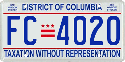 DC license plate FC4020