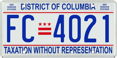 DC license plate FC4021