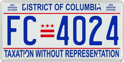 DC license plate FC4024