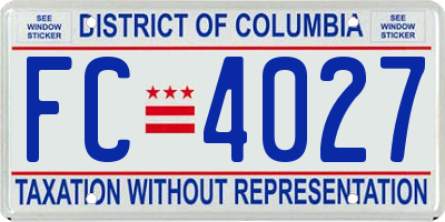 DC license plate FC4027