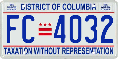 DC license plate FC4032