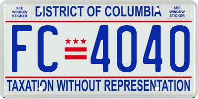 DC license plate FC4040