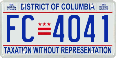 DC license plate FC4041