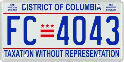 DC license plate FC4043