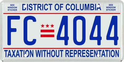 DC license plate FC4044