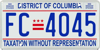 DC license plate FC4045