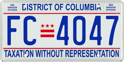 DC license plate FC4047