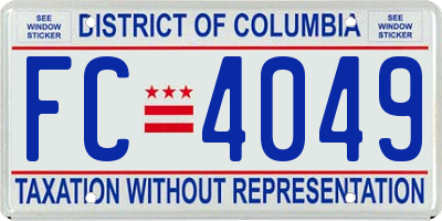 DC license plate FC4049