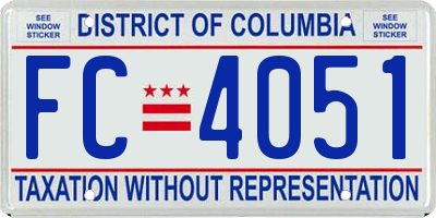 DC license plate FC4051