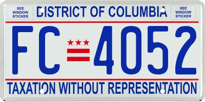 DC license plate FC4052