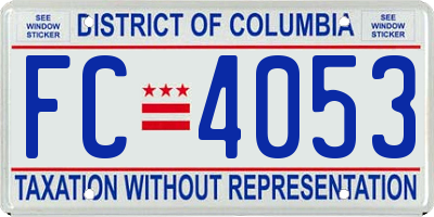 DC license plate FC4053