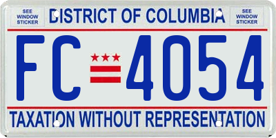 DC license plate FC4054