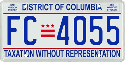 DC license plate FC4055