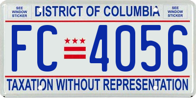 DC license plate FC4056