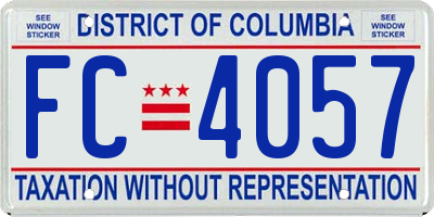 DC license plate FC4057